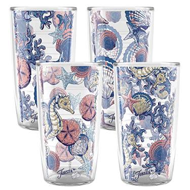 Imagem de Tervis Copo isolado Fiesta Reef Life Made in USA com paredes duplas, 473 g e 4 peças, sortido