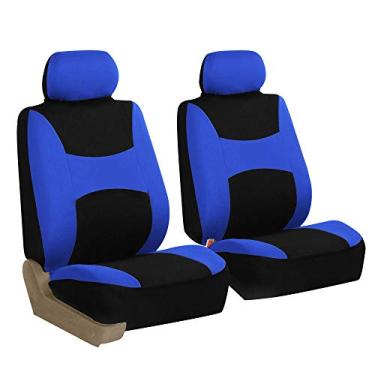 Imagem de FH Group Capas de assento de carro de tecido plano leve e arejado, conjunto frontal azul e preto