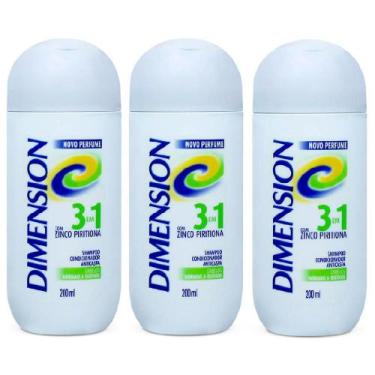 Imagem de Kit  Shampoo Dimension 3 Em 1 Anticaspa Oleosos  200ml - 3 Unidades -