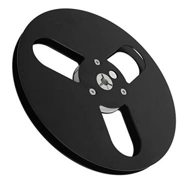 Imagem de Carretel de Recolhimento de 7 Polegadas, Carretel de Fita de Gravação de Liga de Alumínio Universal para NAB Preto, Carretel Aberto de 1/4 de 7 Polegadas Carretel Vazio de áudio,
