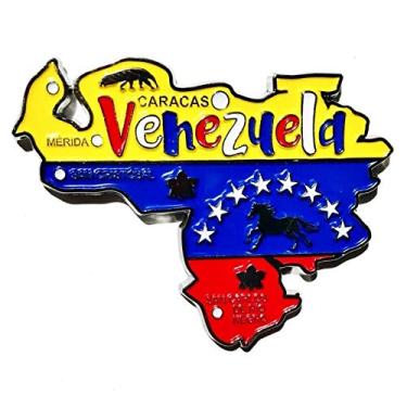 Imagem de Imã Venezuela – Imã Mapa Venezuela Bandeira Cidades Símbolos - Mapa Mundi Magnético - Imã Geladeira Venezuela