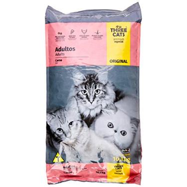 Imagem de A Ração Three Cats Original Sabor Carne para Gatos Adultos Biofresh Raça Adulto, Sabor Carne 10,1kg