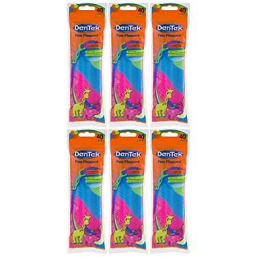 Imagem de DenTek Passa-Fios Infantis divertidos | Remove alimentos e placas | 40 unidades | Pacote com 6
