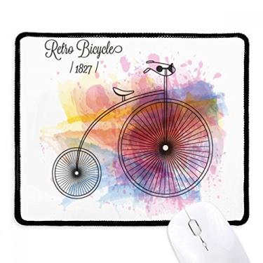 Imagem de Mousepad colorido com estampa de bicicleta, grafite e borda costurada, tapete de borracha para jogos