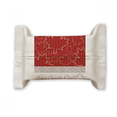 Imagem de Maple Leaf 4 de julho Happy Canada Day Suporte de capa de papel de tecido de algodão saco de linho