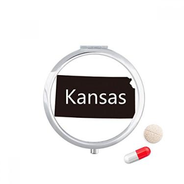 Imagem de Kansas America Caixa de armazenamento de medicamentos com contorno do mapa dos EUA