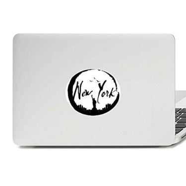 Imagem de Adesivo de notebook com emblema de vinil New York USA Liberty Outline