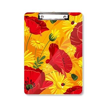Imagem de Tela de flores pintura de plantas milho papoula prancheta pasta bloco de escrita placa de suporte A4
