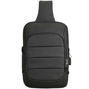 Imagem de Mochila de ombro de pano oxford bolsa de ombro impermeável bolsa de peito masculino bolsa de carga externa USB bolsa de mensageiro para esportes ao ar livre
