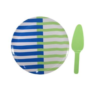 Imagem de Prato Para Bolo com Espátula Le Euforia Colorido