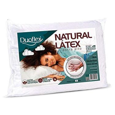 Imagem de Travesseiro Natural Látex, Duoflex, 100% Algodão, Branco, 50cmx70cm