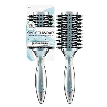 Imagem de InfinitiPro by Conair – Escova de cabelo – Escova redonda para desembaraçar – Reduz o frizz e adiciona volume – Escova para secar – Escova de sopro – Série Smoothwrap
