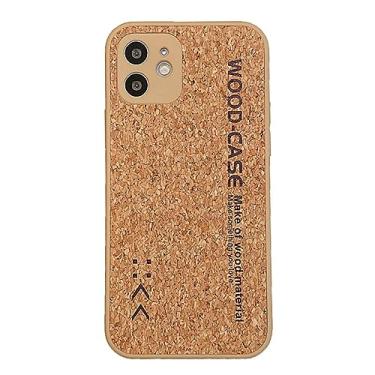 Imagem de Capa de telefone macia com etiqueta de grão de cortiça para iPhone 14 13 12 11 Pro Max XR X XS 7 8 14Plus Compressa de madeira serragem capa respirável, m6, para iPhone 14 Plus