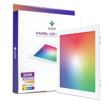 Imagem de EKAZA Painel de LED Inteligente de Embutir Quadrado, 24W, RGB+CCT + Dimerizável, Wi-Fi e Bluetooth, compatível com Google Assistente e Alexa - EKHM-T2024EQ