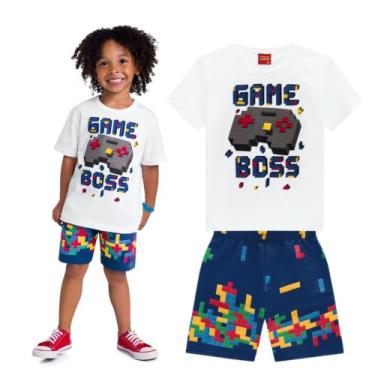 Imagem de Conjunto Infantil Masculino Camiseta + Bermuda Moletinho Game Kyly - K