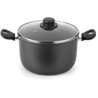 Imagem de Caldeirão Gourmet Multiflon com Tampa de Vidro e Antiaderente de Alumínio - 22cm