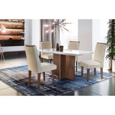 Imagem de Conjunto Sala de Jantar Berlim Com 4 Cadeiras Lunara Rufato