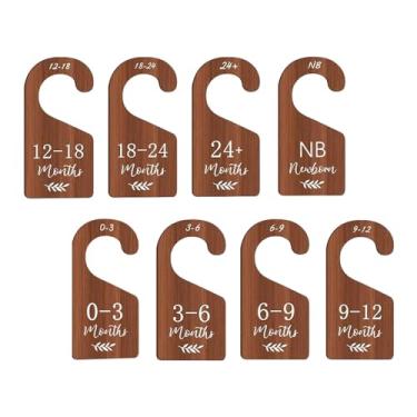 Imagem de MERIGLARE 8 pçs tamanho do armário do bebê divisor cabide roupas divisores de madeira tamanho recém-nascido a 24 meses para recém-nascidos decoração para casa