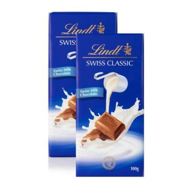 Imagem de Kit 2 Chocolate Lindt Swiss Classic Milk Com 100G
