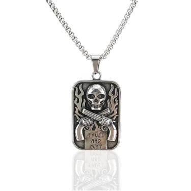 Imagem de HLMIN Colar com nó da trindade e martelo de Odin Thor/machado/triângulo para homens, amuleto de runas, pingente pagão irlandês, corrente de 60 cm, vintage, de aço inoxidável, joia para mulheres e homens, Sem Pedra Preciosa