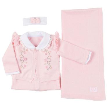 Imagem de Saída de Maternidade Bebê em Tricô Zuzu Rosa RN - Fofinho