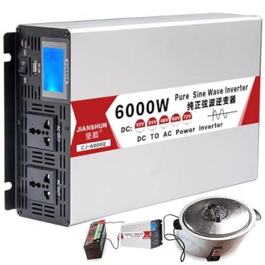 Imagem de Inversor de energia de onda senoidal pura de 4000W-8000W: conversor eficiente de CC para CA para automóveis para motorhomes, caminhões, barcos e acampamentos,6000W-48Vto110V