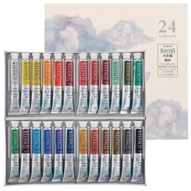 Imagem de Marie's Tinta aquarela de qualidade Masters - Cores sortidas, 9 mL (conjunto de 24) - Cor concentrada, pigmentos puros, altas classificações de resistência à luz