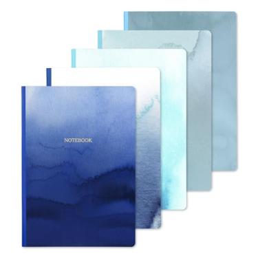 Imagem de Golden 4Rabbits Conjunto de 5 cadernos de chuva – Pacote de caderno leve e portátil – Pacotes de caderno escolar e de trabalho – 30 folhas – Conjunto de caderno com 60 páginas