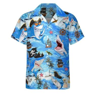 Imagem de LESOCUSTOM Camisas havaianas masculinas manga curta tropical praia camisa casual botões roupas de festa, Estilo 6, M