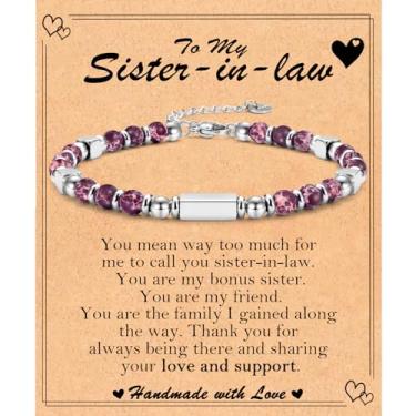 Imagem de Presentes de Dia das Mães para Esposa, Mãe, Avó, Nova Mãe, Bônus, Mãe, Irmã, Cachorro, Tia, Madrasta, Sogra, Namorados, Mãe, Cunhada, Pulseiras de Contas Presente para Mulheres Meninas, 6.7, Pedra,