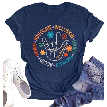 Imagem de Camisetas femininas com estampa de professores de educação especial SPED Teachers, presente de vida docente, camiseta de manga curta, B - azul 2, P