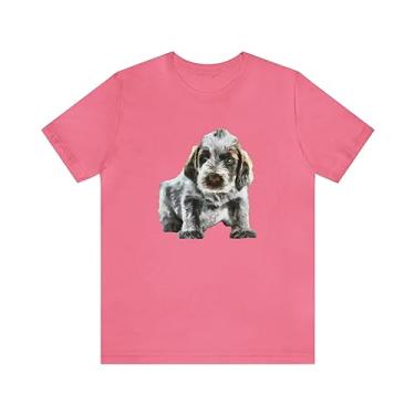 Imagem de Camiseta de manga curta unissex Spinone Italiano da Doggylips, Charity Pink, XG