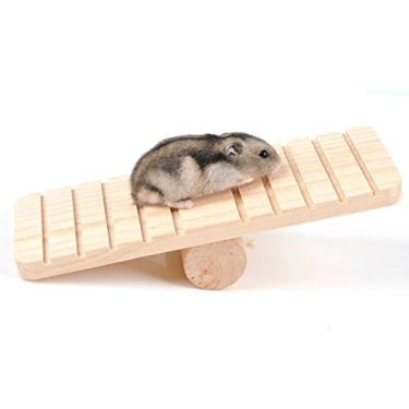 Imagem de Petall Escada suspensa para hamster, gangorra de madeira, gaiola de brinquedo de escalada, presente para animais pequenos, hamster, rato, chinchila, gerbil, ouriço (3)