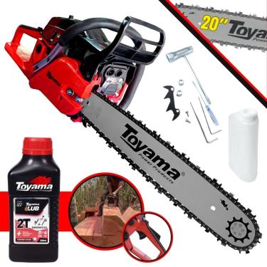 Imagem de Motosserra Motorserra Profissional Toyama TCS58FG2 Á Gasolina 2T 55cc 3,2HP de Potência, Robusta e de Alta Performance + ÓLEO LUBRIFICANTE 2T