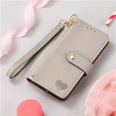 Imagem de Capa de telefone tipo carteira com zíper crossbody para XiaoMi Note 13 12 Pro Plus 12S 11 11T 11S 10 10T 10S 9 Capa flip de couro com cordão, cinza, para RedMi Note13 ProPlus