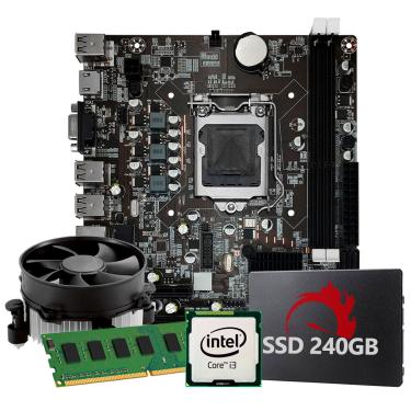 Imagem de Kit Upgrade Intel Core I3 3ª Geração, 8GB RAM, SSD 240GB, Conexões USB/VGA/HDMI/LAN/SOM