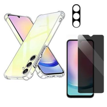 Imagem de Capa Capinha Anti Impacto + Película Privacidade + Película de Câmera Compatível Com Samsung Galaxy A35 - (Hard Glass Store)
