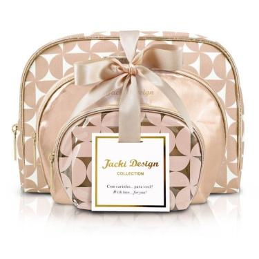 Imagem de Kit De Necessaire Com 3 Pçs Glitz Jacki Design Dourado