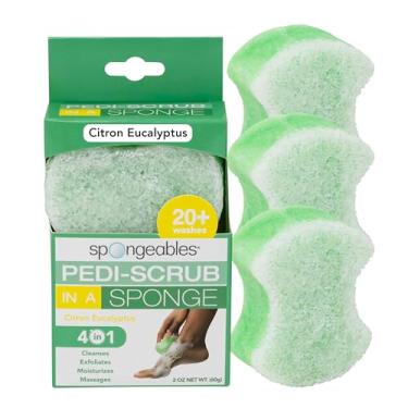 Imagem de Spongeables Pedi Scrub tampão para pés 20+, aromaterapia com citron eucalipto, 56 g (pacote com 3), PDB-1030-AMZ