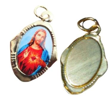 Imagem de Medalha Sagrado Coração de Jesus + caixa acrílica coração