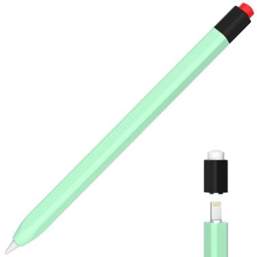 Imagem de AZF Estojo compatível com Apple Pencil, capa de caneta de duas cores combinando, capa protetora de silicone, sensação de silicone confortável (menta)