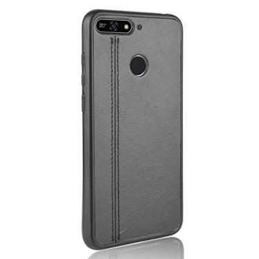 Imagem de Capa para celular Huawei Honor 7A Pro Capa protetora robusta 360° protege seu telefone capa de couro liso para Huawei Honor 7A Pro