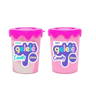 Imagem de Gelelé Slime Candy Soft + Candy Color - Kit Cor Rosa   
