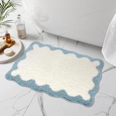 Imagem de Uphome Tapetes de banho para banheiro antiderrapantes, tapete de banho de microfibra absorvente macio lavável, tapetes de banheiro fofos modernos extramacios, tapete de banheiro pequeno para pia de