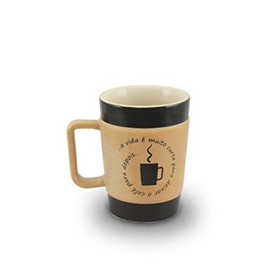Imagem de Ceraflame Caneca de Cerâmica Coffee To Go ''Vida Curta'', 150ml, Creme