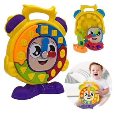 Imagem de Brinquedo Infantil de Encaixar Relógio Didático Colorido Montar