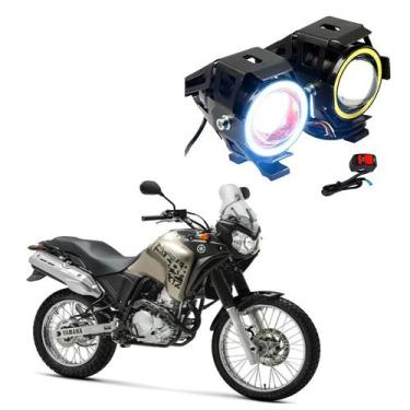 Imagem de Par Farol de Milha Angel Eye U7 para Moto Yamaha XTZ 250 Tenerê 2007 2