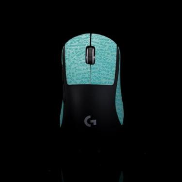 Imagem de Hokeyio Fita adesiva para logitech G Pro X Superlight 2 DEX (GPW4) - antiderrapante, controle aprimorado, resistência ao suor, melhora a aderência FPS Gaming e a proteção do mouse [pré-corte] CS ciano