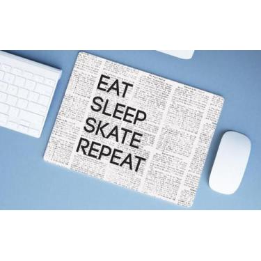 Imagem de Mouse Pad Emborrachado Personalizado Grande Skate Eat Sleep Skate Repe