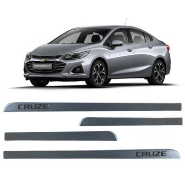 Imagem de Jogo Friso Slim Lateral Chevrolet Cruze Original com Grafia, Prata Swi